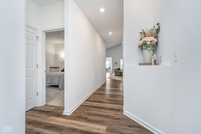 5304 Maywood Dr, Whitestown, IN 46075 - corridor with wood finished floors, recessed lighting, and baseboards