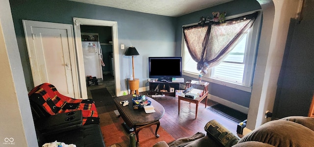 315 S Rural St, Indianapolis, IN 46201 - living room with baseboards and wood finished floors
