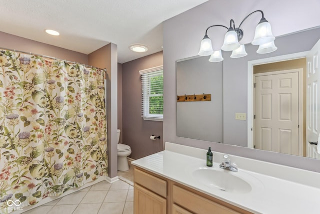 10759 Sawgrass Dr, Fishers, IN 46037 - bathroom with vanity, tile patterned floors, and curtained shower