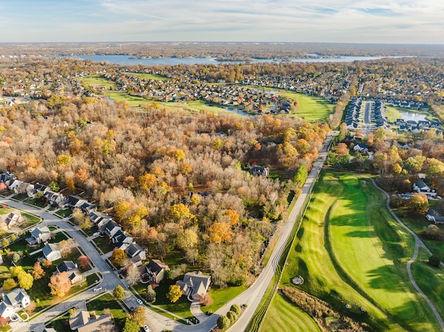 10759 Sawgrass Dr, Fishers, IN 46037 - aerial view of property's location with a large body of water, a golf course, and nearby suburban area