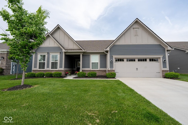 9741 Haughton Ln, Mccordsville, IN 46055 - craftsman-style home with board and batten siding, brick siding, and a garage