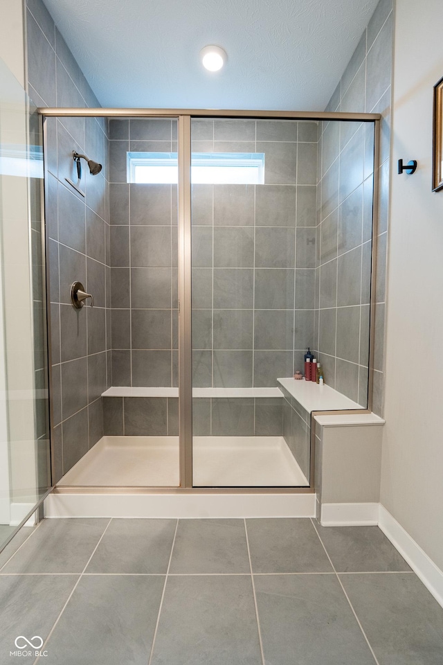 9741 Haughton Ln, Mccordsville, IN 46055 - full bathroom with tile patterned flooring and a stall shower
