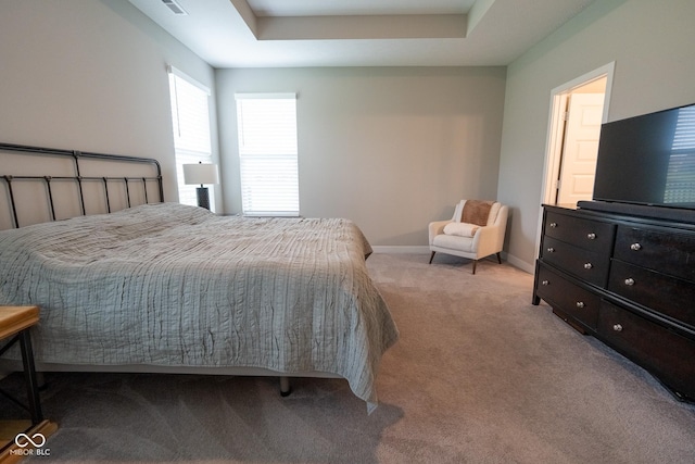 9741 Haughton Ln, Mccordsville, IN 46055 - carpeted bedroom with baseboards and a tray ceiling