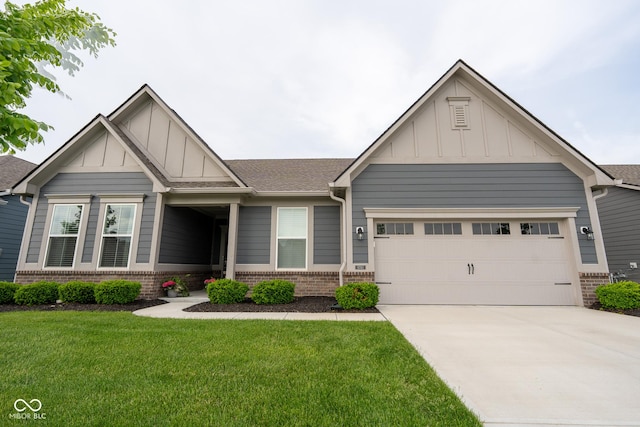9741 Haughton Ln, Mccordsville, IN 46055 - craftsman-style home with board and batten siding, brick siding, and an attached garage