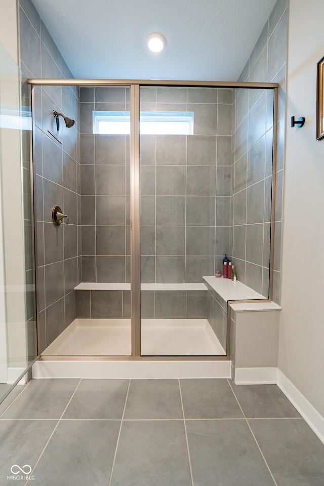 9741 Haughton Ln, Mccordsville, IN 46055 - full bathroom with tile patterned flooring and a stall shower