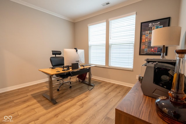 9741 Haughton Ln, Mccordsville, IN 46055 - office space with crown molding and light wood-style flooring