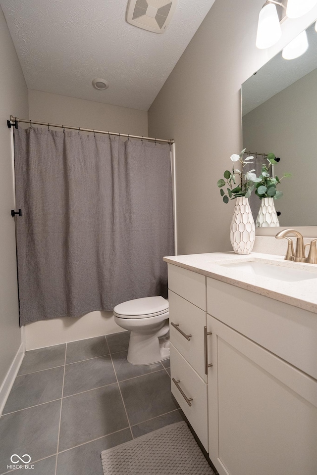 9741 Haughton Ln, Mccordsville, IN 46055 - bathroom with vanity, tile patterned floors, and a shower with curtain