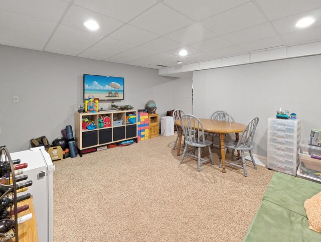 319 Mcintosh Ln, Westfield, IN 46074 - playroom with carpet flooring, recessed lighting, and a drop ceiling
