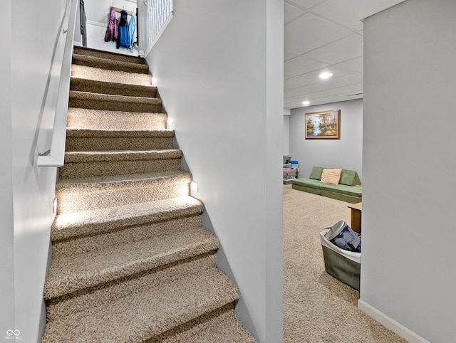 319 Mcintosh Ln, Westfield, IN 46074 - stairs with carpet, recessed lighting, and baseboards