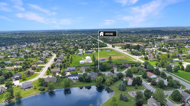 319 Mcintosh Ln, Westfield, IN 46074 - aerial overview of property's location with a large body of water and nearby suburban area