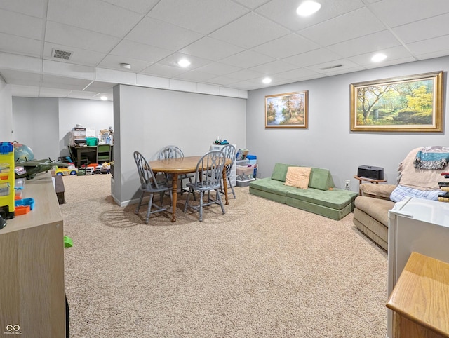 319 Mcintosh Ln, Westfield, IN 46074 - carpeted dining space with a paneled ceiling and recessed lighting