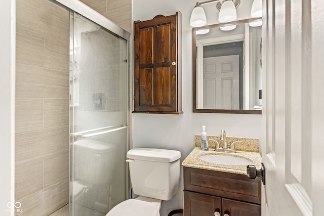 800 E 104th St, Carmel, IN 46280 - full bath featuring vanity, a shower stall, and toilet