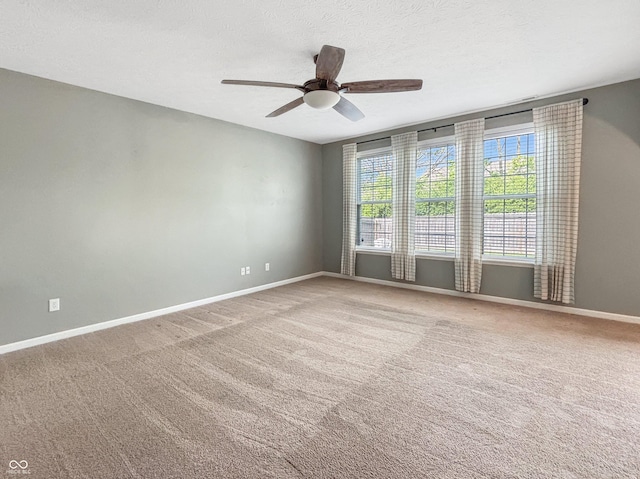 1843 Winchester Blvd, Avon, IN 46123 - carpeted empty room featuring ceiling fan, baseboards, and a textured ceiling