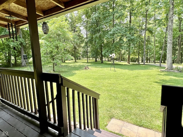 6774 S Becks Grove Rd, Freetown, IN 47235 - view of grassy yard with view of wooded area