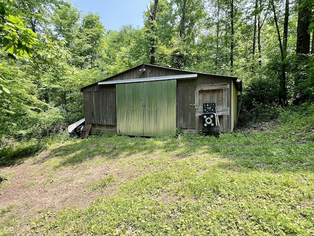 6774 S Becks Grove Rd, Freetown, IN 47235 - view of outdoor structure with a view of trees