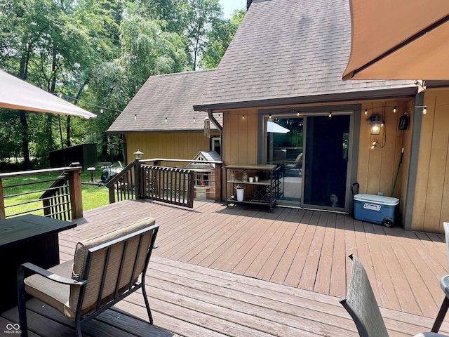 6774 S Becks Grove Rd, Freetown, IN 47235 - view of wooden deck