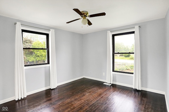 3126 Carriage Rd, West Lafayette, IN 47906 - spare room with hardwood / wood-style floors, baseboards, and ceiling fan