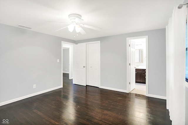 3126 Carriage Rd, West Lafayette, IN 47906 - unfurnished bedroom with wood finished floors, baseboards, a closet, and ensuite bathroom
