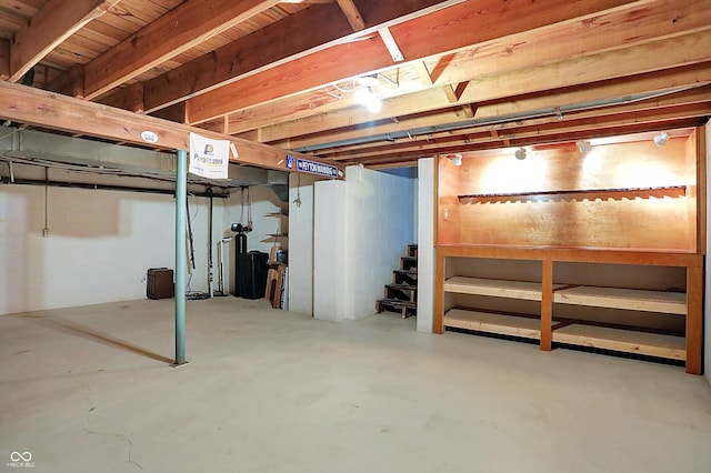 3126 Carriage Rd, West Lafayette, IN 47906 - unfinished below grade area featuring stairway