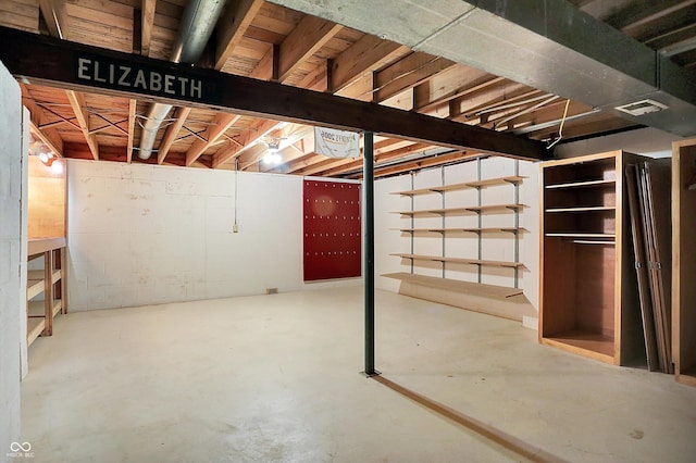 3126 Carriage Rd, West Lafayette, IN 47906 - unfinished below grade area featuring concrete block wall