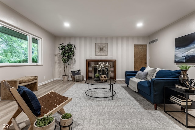 8905 Washington Blvd W Drive, Indianapolis, IN 46240 - living area featuring wood finished floors, baseboards, and recessed lighting