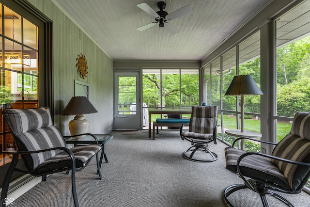 8905 Washington Blvd W Drive, Indianapolis, IN 46240 - sunroom / solarium with carpet floors and ceiling fan
