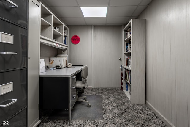 8905 Washington Blvd W Drive, Indianapolis, IN 46240 - office area with a drop ceiling and wooden walls