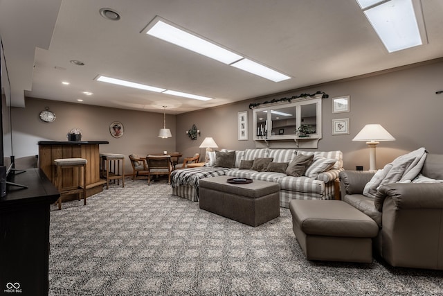 8905 Washington Blvd W Drive, Indianapolis, IN 46240 - carpeted living room with recessed lighting and crown molding