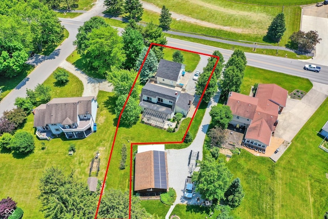 1240 Stringtown Pike, Cicero, IN 46034 - aerial perspective of suburban area with property parcel outlined