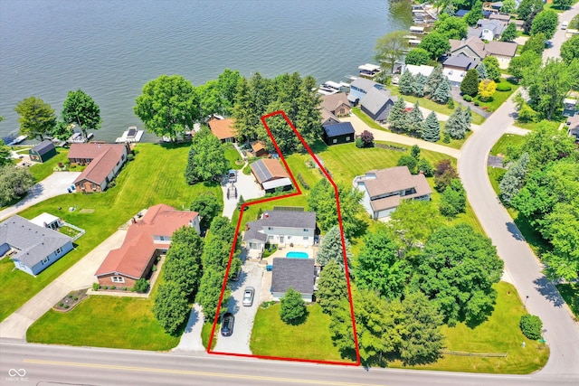 1240 Stringtown Pike, Cicero, IN 46034 - aerial perspective of suburban area featuring a large body of water and property boundaries highlighted