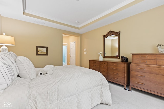 11510 Monon Farms Ln, Carmel, IN 46032 - bedroom with light carpet and crown molding