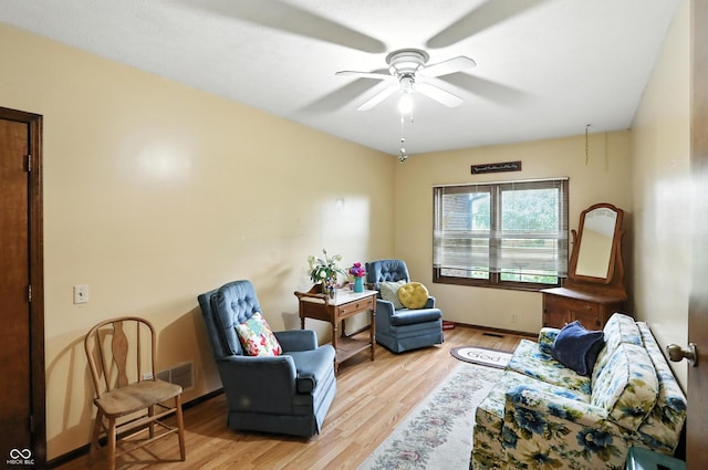 25420 Jerkwater Rd, Sheridan, IN 46069 - sitting room featuring ceiling fan and wood finished floors