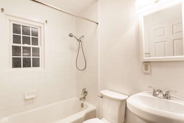 5002 E Washington St, Indianapolis, IN 46201 - full bath with shower / bath combination and tile walls