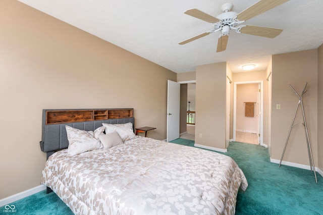 6263 Behner Way, Indianapolis, IN 46250 - carpeted bedroom featuring baseboards and ceiling fan