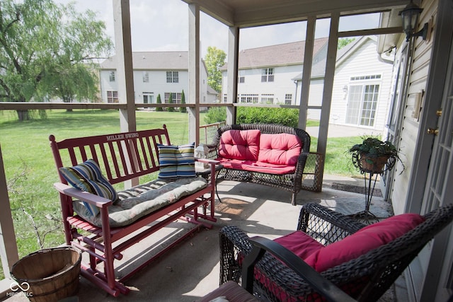 540 Cahill Ln, Indianapolis, IN 46214 - sunroom with an outdoor living space and a residential view