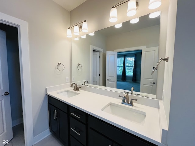 17399 Dovehouse Ln, Westfield, IN 46074 - full bathroom featuring double vanity and baseboards