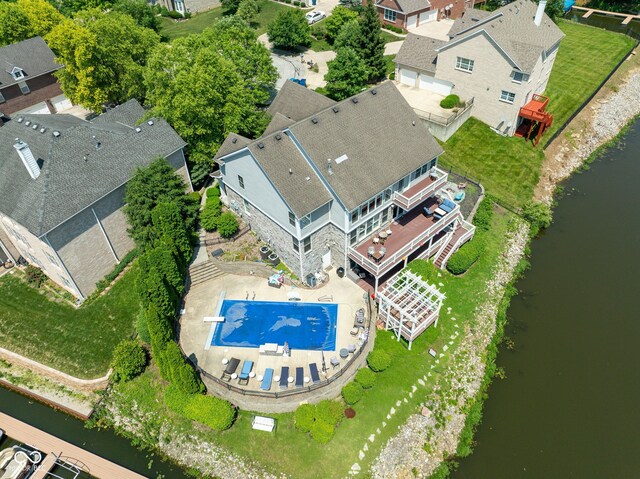11061 Mast Ct, Fishers, IN 46040 - aerial view of property and surrounding area with a pool