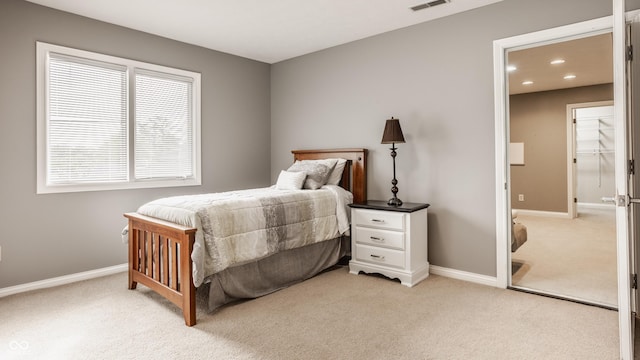12539 Pebblepointe Pass, Carmel, IN 46033 - bedroom with light colored carpet, baseboards, and recessed lighting