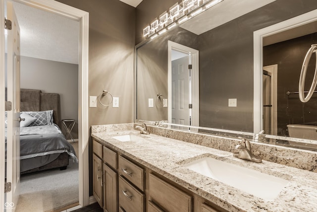 12539 Pebblepointe Pass, Carmel, IN 46033 - bathroom with double vanity, a shower, and connected bathroom