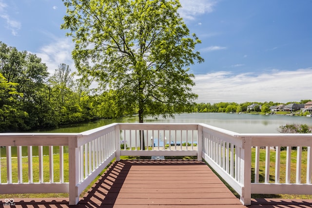719 E New Rd, Greenfield, IN 46140 - wooden deck featuring a water view