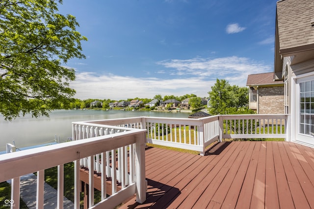 719 E New Rd, Greenfield, IN 46140 - wooden deck with a water view