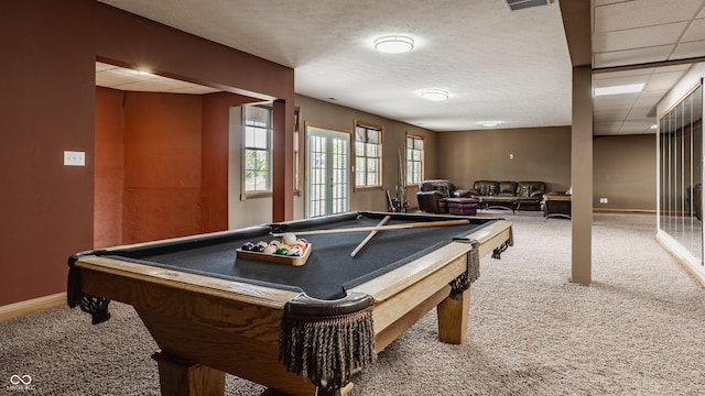 719 E New Rd, Greenfield, IN 46140 - rec room with carpet, baseboards, and pool table