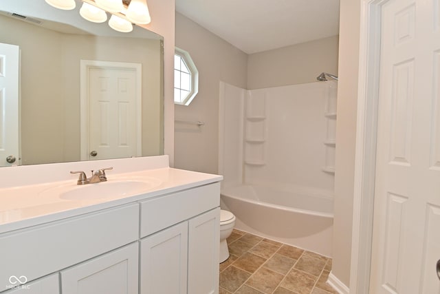 10722 Mistflower Way, Indianapolis, IN 46235 - full bathroom with vanity, stone finish floors, and shower / bath combination