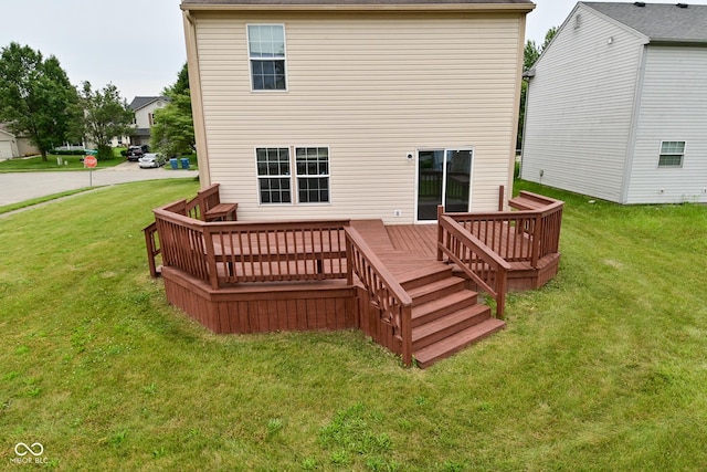 10722 Mistflower Way, Indianapolis, IN 46235 - back of property featuring a deck and a lawn