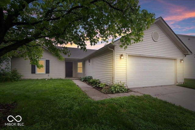 6011 Twyckenham Dr, Indianapolis, IN 46236 - single story home featuring a garage, a lawn, and driveway