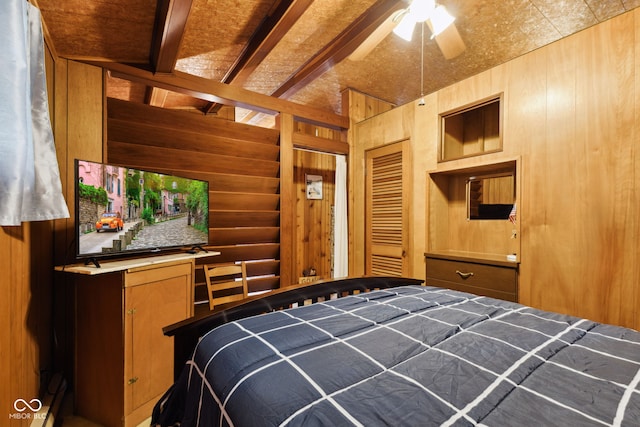 8434 S Christian Dr, Nineveh, IN 46164 - bedroom with wood walls and vaulted ceiling