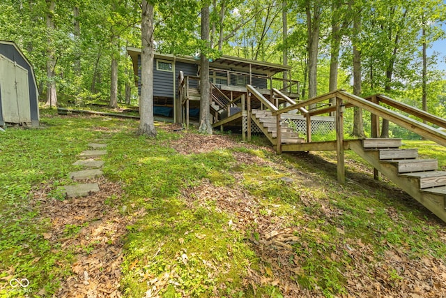 8434 S Christian Dr, Nineveh, IN 46164 - rear view of property featuring stairway and a deck