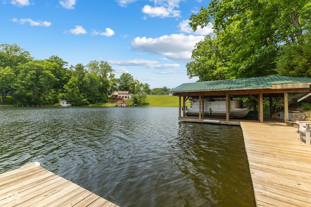 8434 S Christian Dr, Nineveh, IN 46164 - dock featuring a water view and boat lift