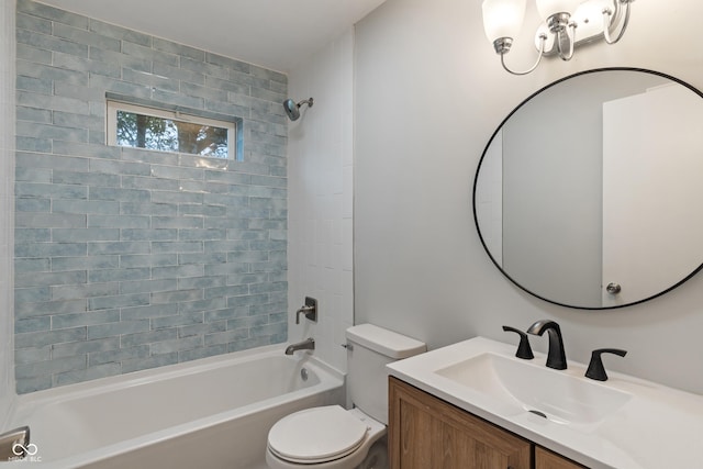 1002 Collier St, Indianapolis, IN 46241 - bathroom featuring toilet, tub / shower combination, and vanity