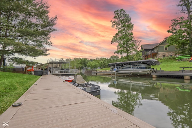 11911 W Grandview Dr, Columbus, IN 47201 - dock featuring a water view and a yard